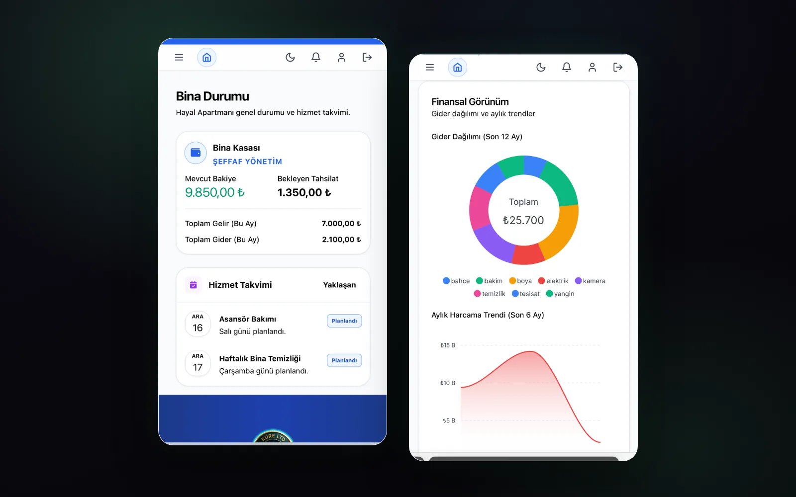 KureApp — arayüz görünümü
